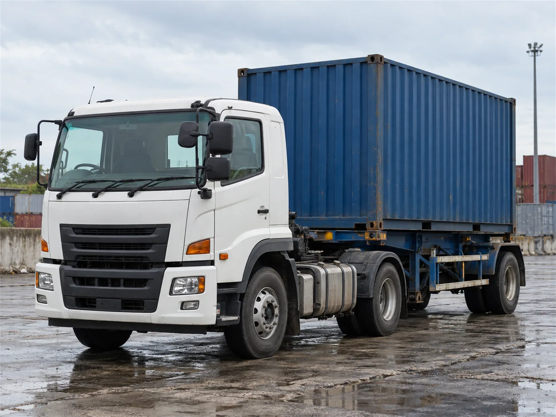 Trailer membawa kontainer 20 kaki